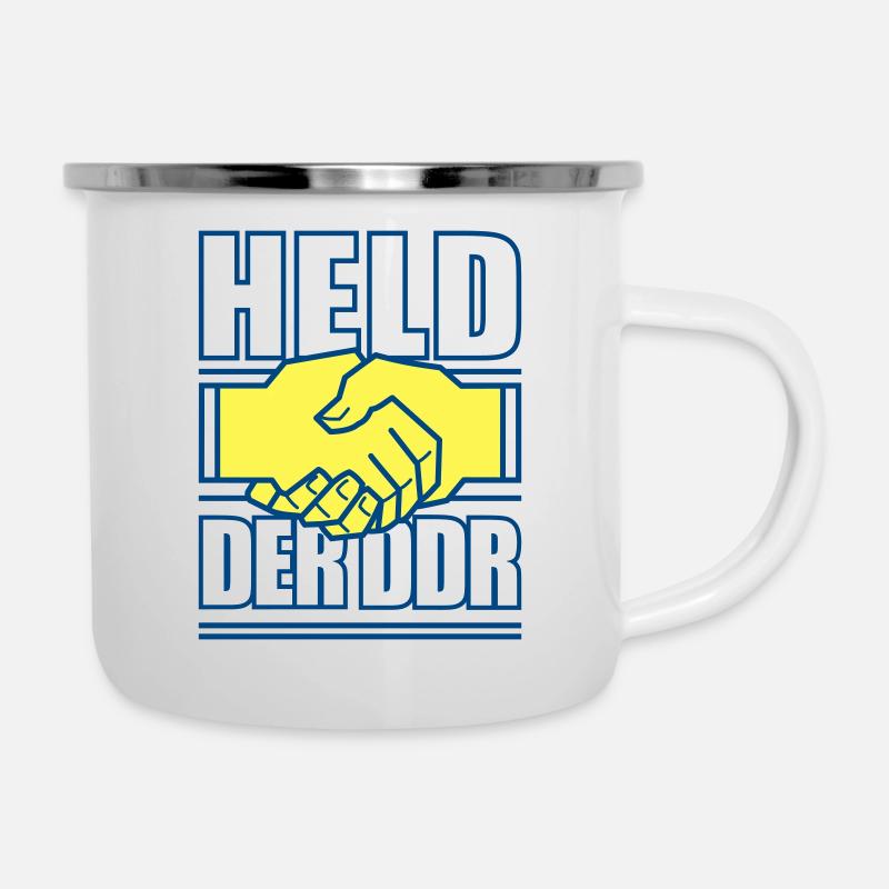 Held der DDR - Emaille-Tasse - Weiß