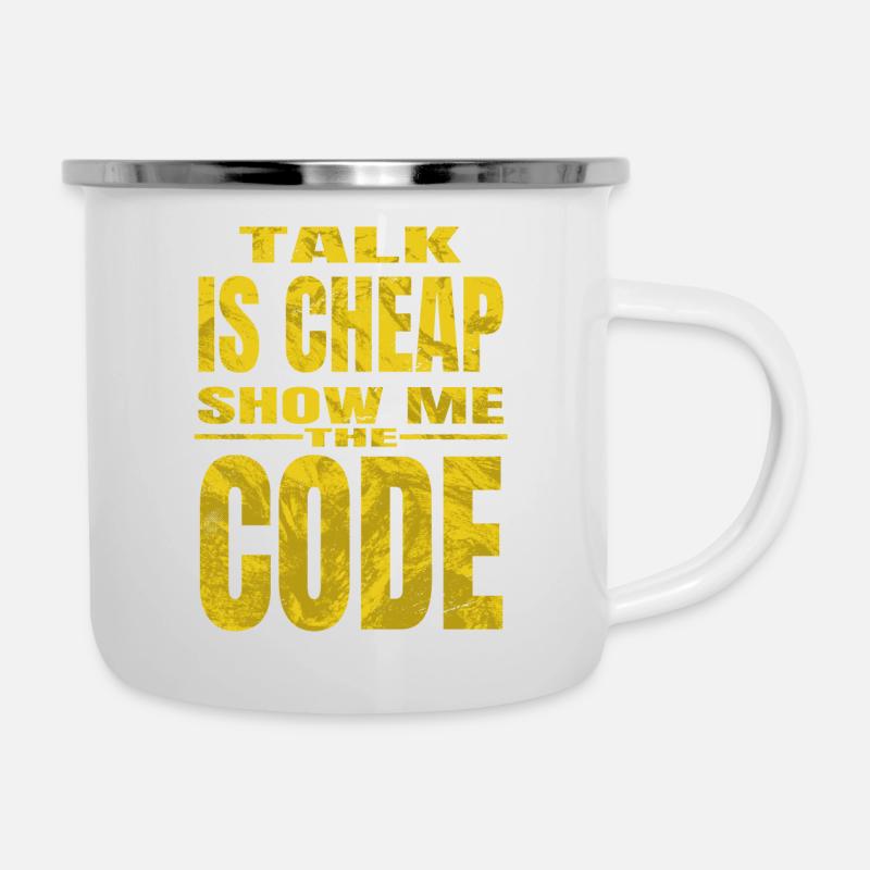 but i do computer science gift idea hacking coding - Emaille-Tasse - Weiß