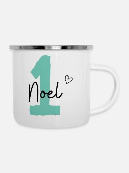 Noel eins - Emaille-Tasse - Weiß