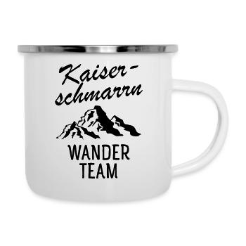 Kaiserschmarrn Wander Team Wandern Berge Berg - Emaille-Tasse - Weiß - Rechts