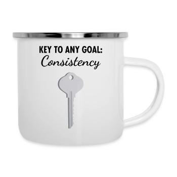 La clé de toute citation de motivation de cohérence d’objectif - Tasse émaillée - blanc - Droite