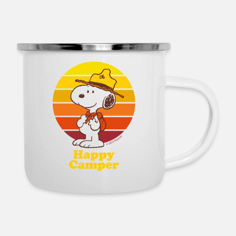 Peanuts Snoopy Happy Camper - Tasse émaillée - blanc
