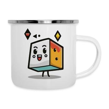 Forme géométrique Minimalisme - Tasse émaillée - blanc - Droite