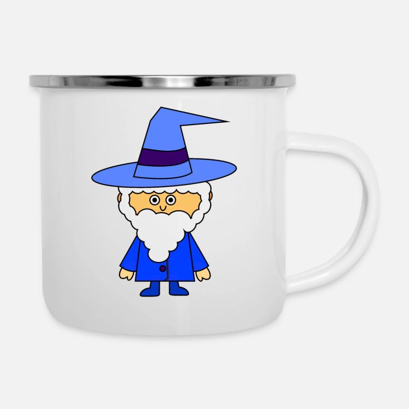 Sorcier bleu - Tasse émaillée - blanc