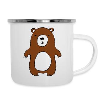 Bär - Emaille-Tasse - Weiß - Rechts