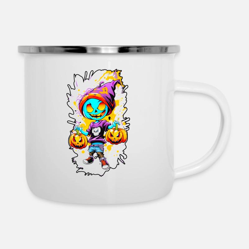 Jack o Lantern 02 - Emaille-Tasse - Weiß