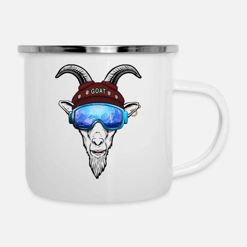 Chèvre en robe de montagne drôle - Tasse émaillée - blanc