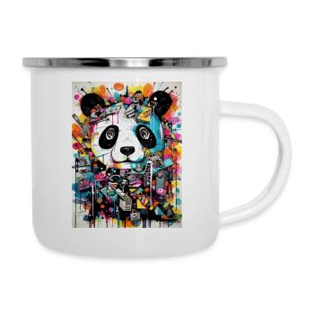 Géométrie Panda greffiti - Tasse émaillée - blanc - Droite