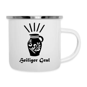 Bembel Heiliger Gral - Das Frankfurter Original - Emaille-Tasse - Weiß - Rechts