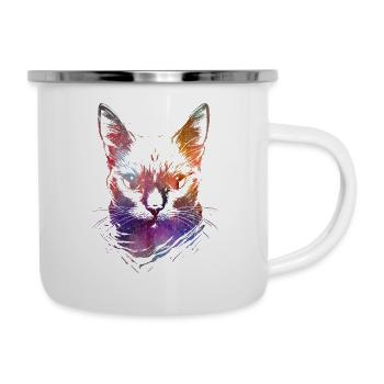 Chats colorés - Tasse émaillée - blanc - Droite