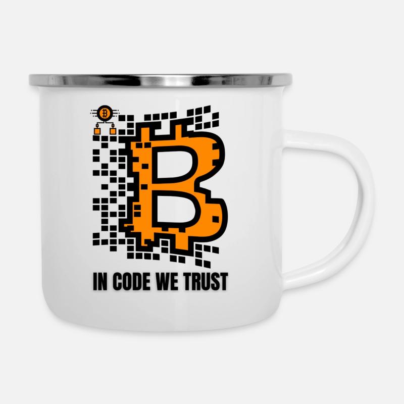 Bitcoin Krypto Kryptowährung Geschenkidee Crypto - Emaille-Tasse - Weiß