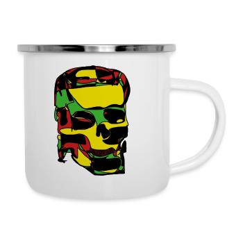 crâne - Tasse émaillée - blanc - Droite
