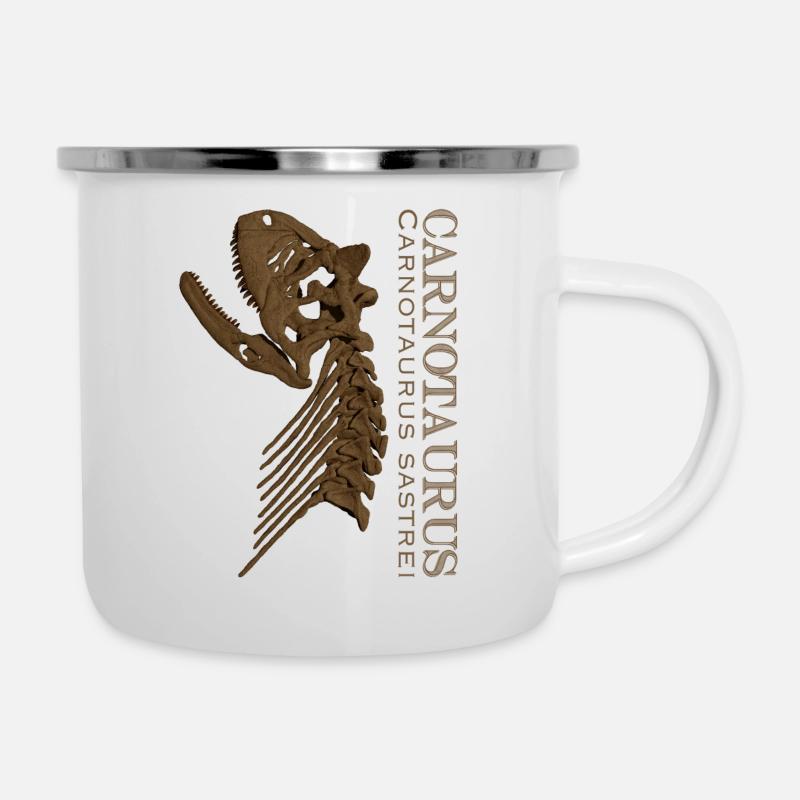 Crâne de Carnotaurus brun - Tasse émaillée - blanc