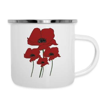 Poppy bouquet - Camper Mug - white - Right