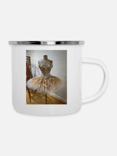 Federballerina Tutu - Emaille-Tasse - Weiß