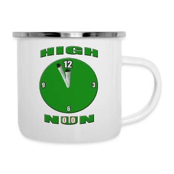 Joints in Uhr high noon high nun - Emaille-Tasse - Weiß - Rechts