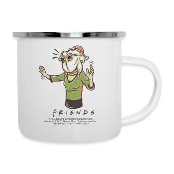 Friends Monica Avec Une Dinde Sur La Tête - Tasse émaillée - blanc - Droite