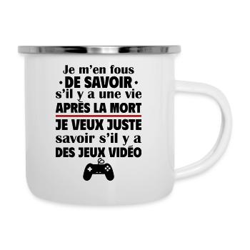 Je veux juste savoir si jeux vidéo, cadeau de noël - Tasse émaillée - blanc - Droite