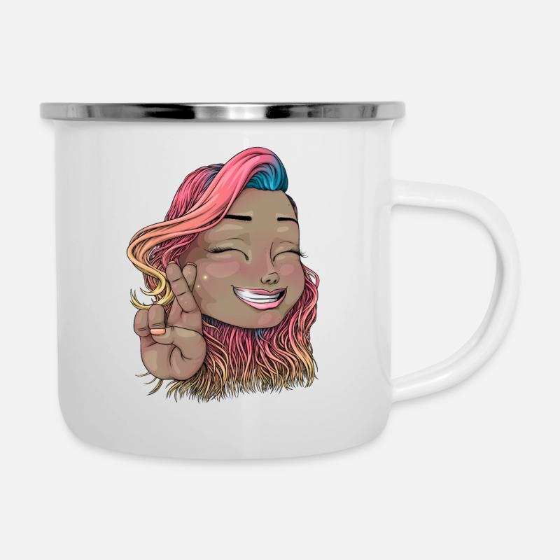 Reva Prisma croise les doigts - Tasse émaillée - blanc