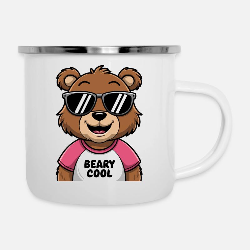Beary Cool Vibes - Tasse émaillée - blanc