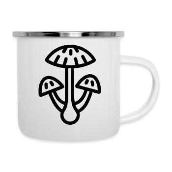 Pilz - Emaille-Tasse - Weiß - Rechts