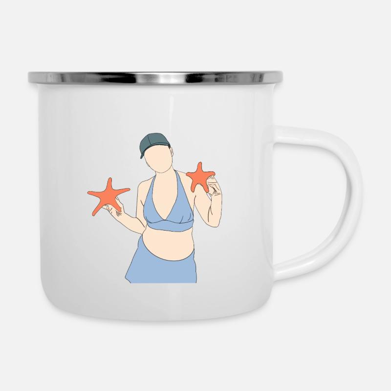 Seestar - Emaille-Tasse - Weiß