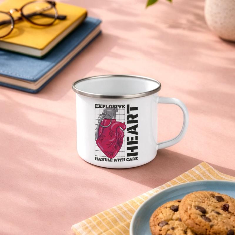 Exploding Heart Camper Mug