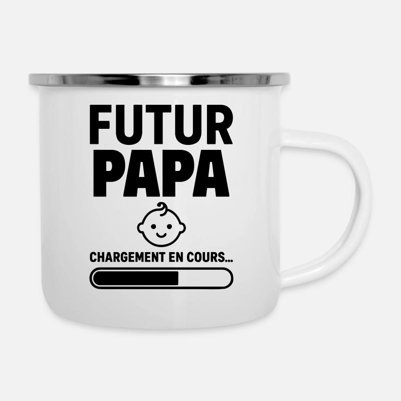 Annonce grossesse Futur papa Bientôt père - Tasse émaillée - blanc