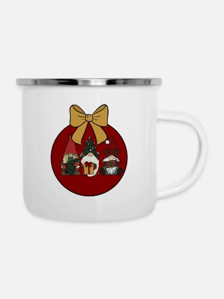 Wichtel - Emaille-Tasse - Weiß