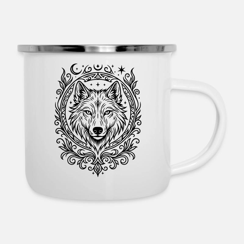 Wolf's Head - Camper Mug - white