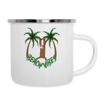 Ambiance de plage Paresseuse - Tasse émaillée - blanc - Droite