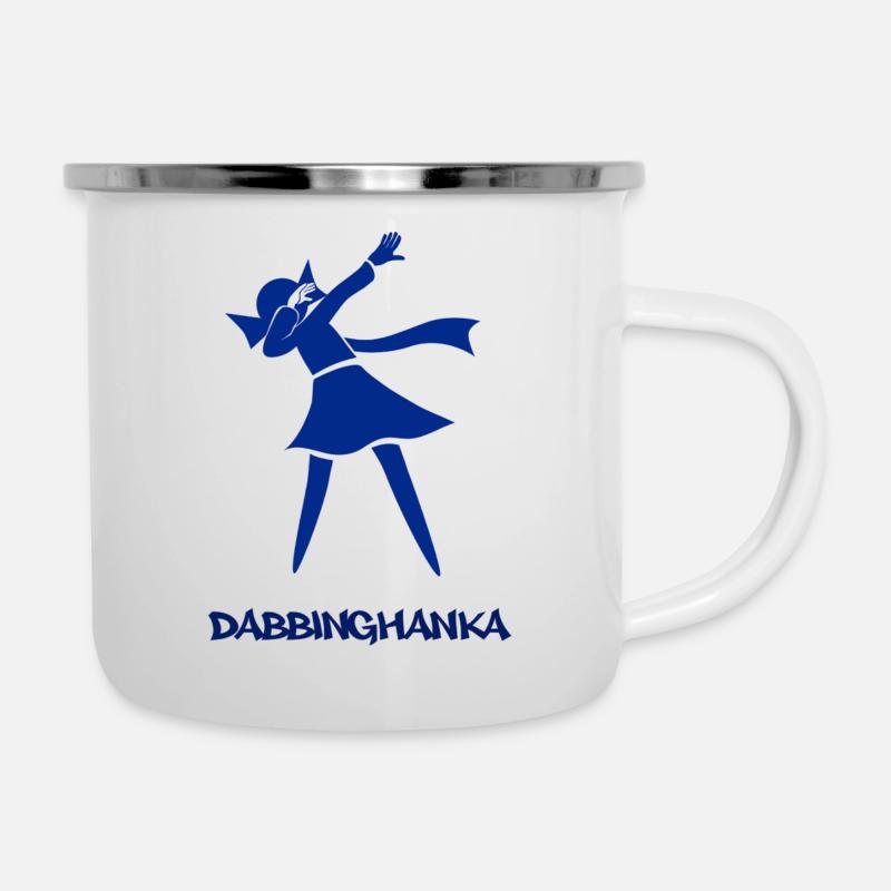 DABBING HANKA - Emaille-Tasse - Weiß
