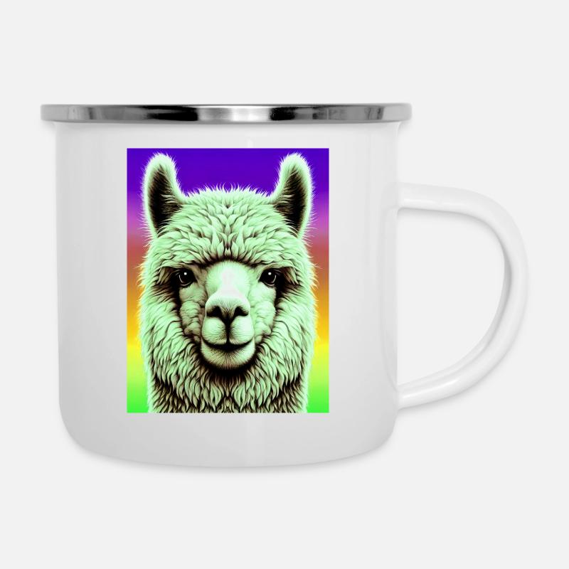 Alpaga - Tasse émaillée - blanc
