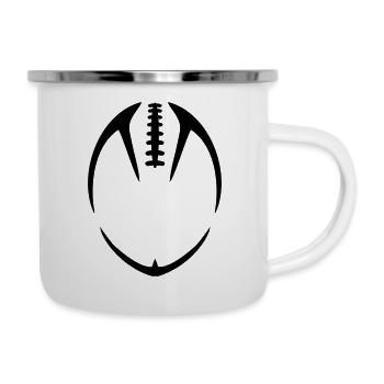 American Football Rücken - Emaille-Tasse - Weiß - Rechts