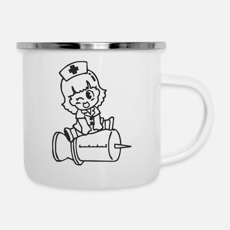 Infirmière - Tasse émaillée - blanc