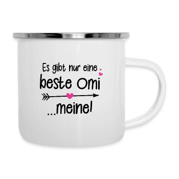 Es gibt nur eine beste Oma - Meine! Weltbeste Oma - Emaille-Tasse - Weiß - Rechts