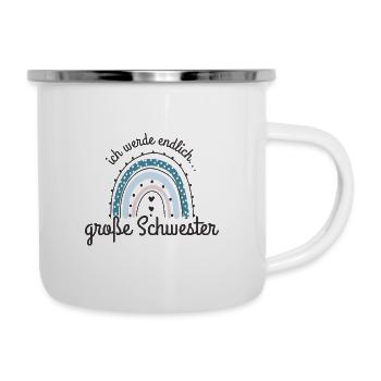Ich werde Große Schwester / Big Sister - Emaille-Tasse - Weiß - Rechts