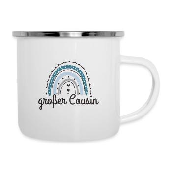Großer Cousin 2023 Regenbogen - Emaille-Tasse - Weiß - Rechts