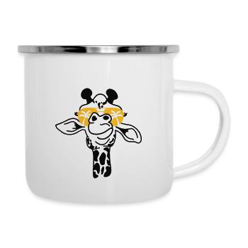 summer giraffe - Emaille-Tasse - Weiß - Rechts