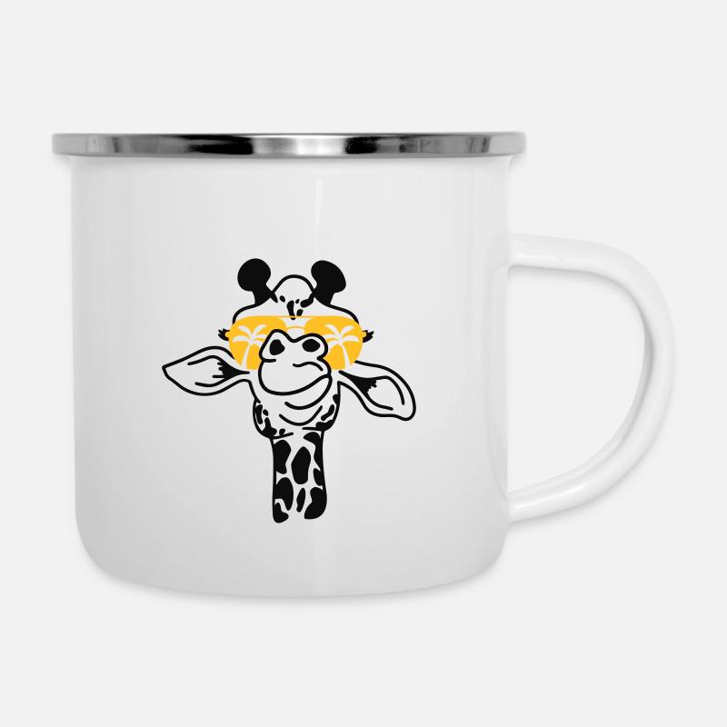 summer giraffe - Emaille-Tasse - Weiß
