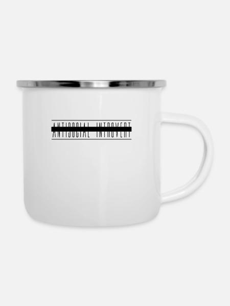 Antisozialer Introvertierter Charakter - Emaille-Tasse - Weiß