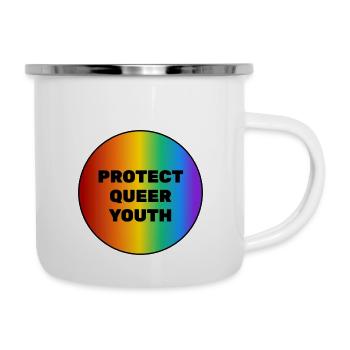 Queere Jugendliche schützen - Emaille-Tasse - Weiß - Rechts