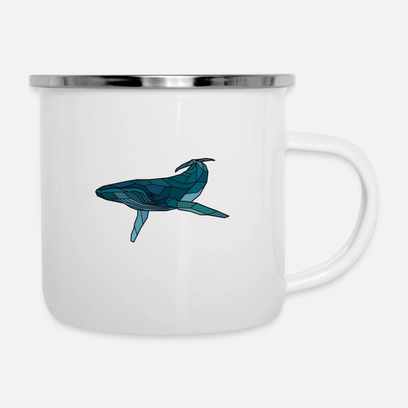 Buckelwal blanko - Emaille-Tasse - Weiß