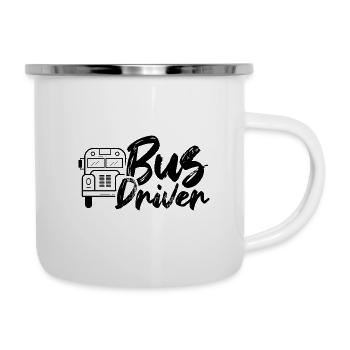Busfahrer Bus Beruf Buslenker - Emaille-Tasse - Weiß - Rechts