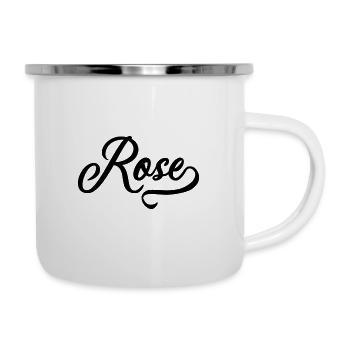 Rose - Tasse émaillée - blanc - Droite