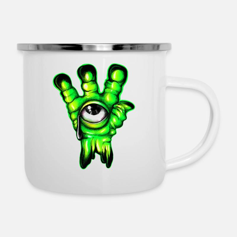 Couleur de la main étrangère - Tasse émaillée - blanc