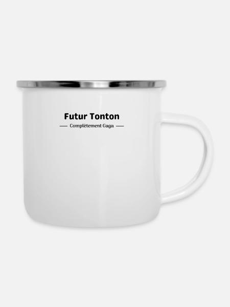 Zukunft Onkel Gaga - Emaille-Tasse - Weiß