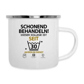 30 jähriges Jahre Dienstjubiläum firmenjubiläum - Emaille-Tasse - Weiß - Rechts