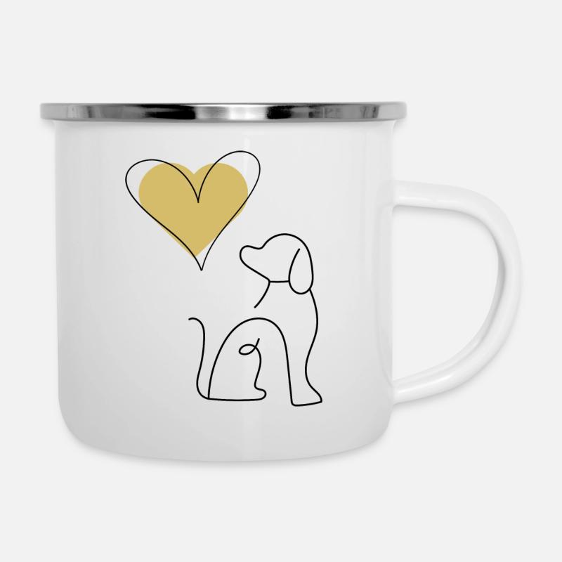 Hundeliebe - Emaille-Tasse - Weiß
