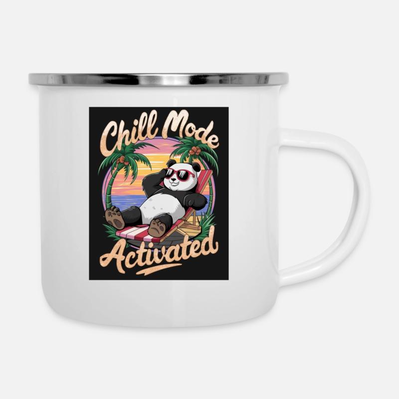 CHILL MODE ACTIVATED - Emaille-Tasse - Weiß